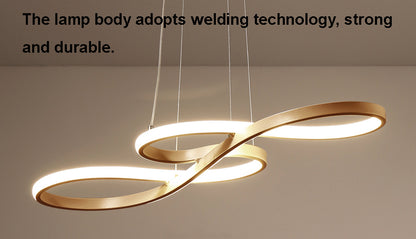 Hängende LED Pendelleuchten, für Esszimmer und Bar, Dimmbar und mit Fernbedienung, Weiß oder Gold, 750x320x1200mm 60W - Unique Outlet