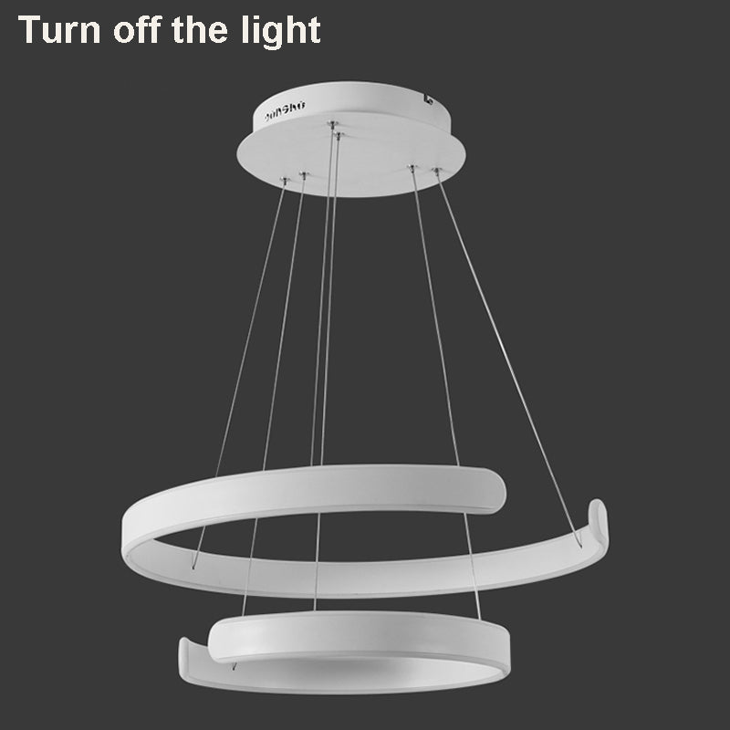 Moderne Pendelleuchten für Wohn- und Esszimmer, geometrische Ringform, aus Acryl und Aluminium, LED-Deckenlampe, AC90-230V - Unique Outlet