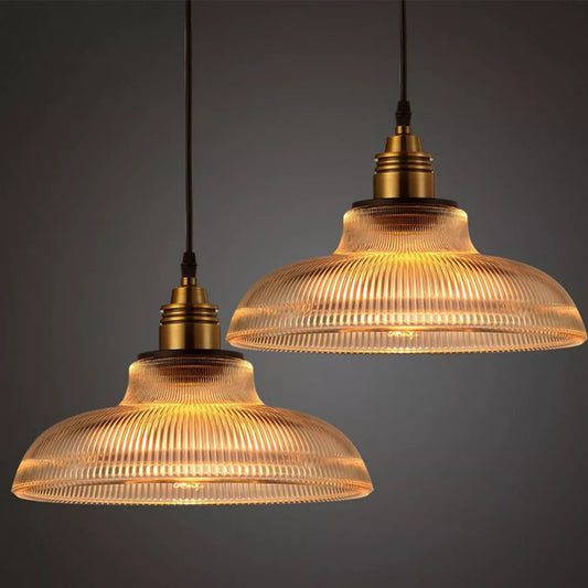 Amerikanische Vintage Glaspendelleuchte mit Streifenmuster – Kreative Lampe für Wohnzimmer und Bar - Unique Outlet