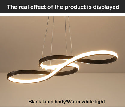 Hängende LED Pendelleuchten, für Esszimmer und Bar, Dimmbar und mit Fernbedienung, Weiß oder Gold, 750x320x1200mm 60W - Unique Outlet