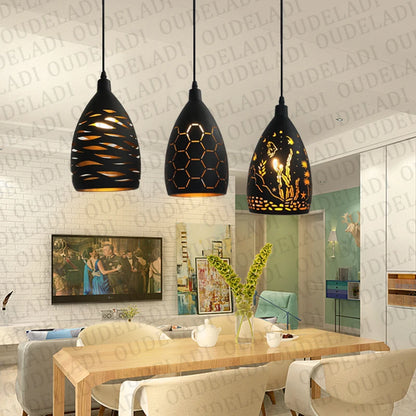 LED-Hängeleuchte - Eisen-Hohlmetallkäfig-Pendelleuchte für Wohnzimmer, Restaurant, Shop und Bar Dekoration - Unique Outlet
