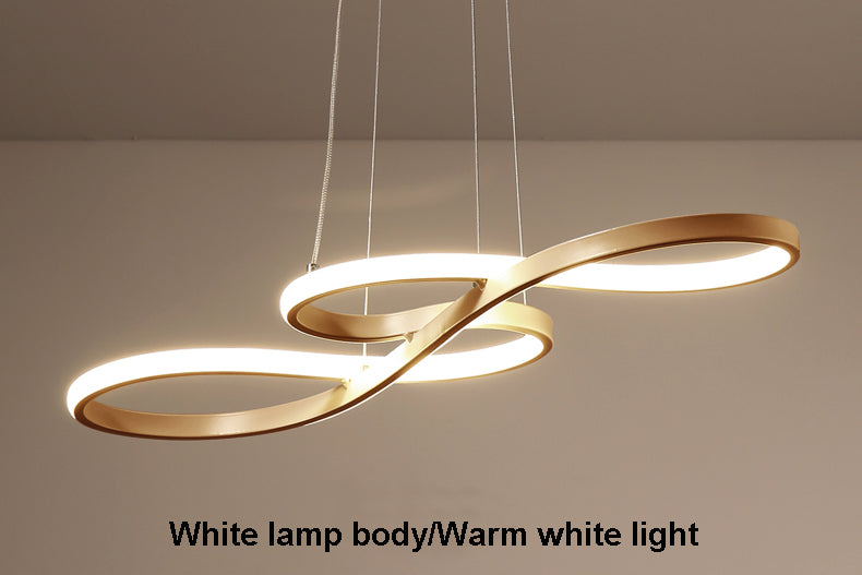 Hängende LED Pendelleuchten, für Esszimmer und Bar, Dimmbar und mit Fernbedienung, Weiß oder Gold, 750x320x1200mm 60W - Unique Outlet