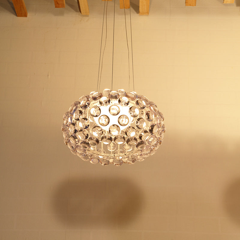 Moderne Acryl Pendelleuchten für Wohn- und Esszimmer, RS7 Glühbirne, in Transparent oder Gold, Durchmesser 35/50/65 cm - Unique Outlet