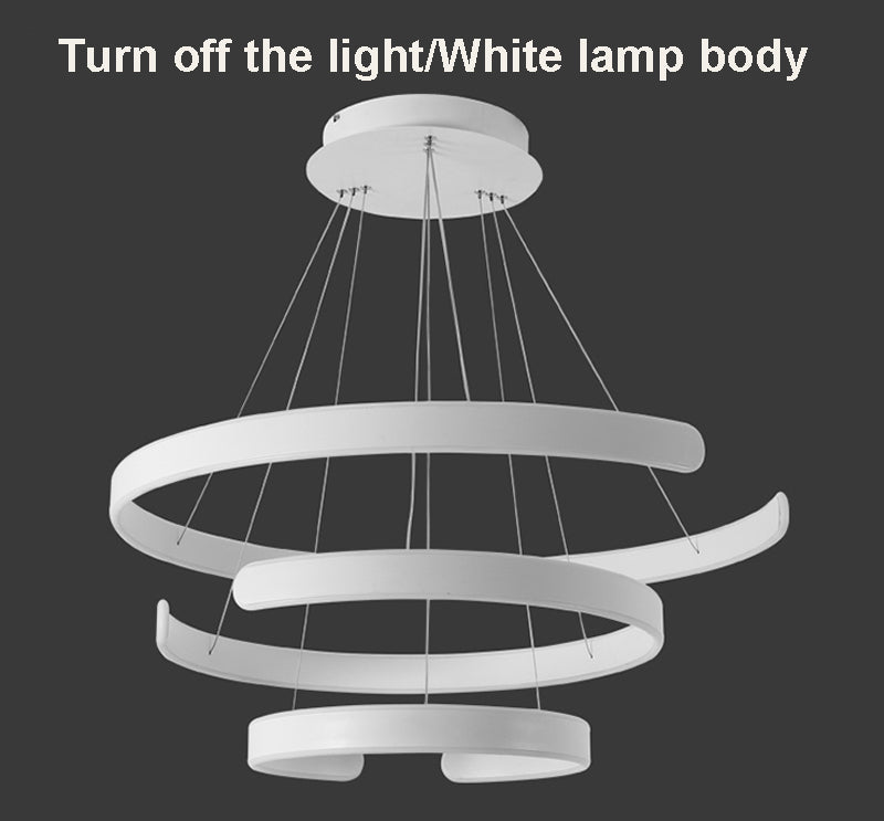 Moderne Pendelleuchten für Wohn- und Esszimmer, geometrische Ringform, aus Acryl und Aluminium, LED-Deckenlampe, AC90-230V - Unique Outlet