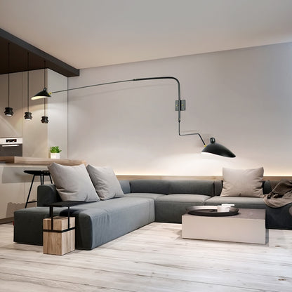 Moderne Industrielle Vintage Pendelleuchte, Drehbare Wandleuchte für Wohn- und Schlafzimmer, Loft-Stil, Schwarz oder Weiß - Unique Outlet