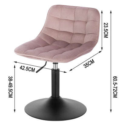 Barhocker aus Samt, Höhenverstellbar - Küchenhocker mit Rückenlehne, 360° Drehbar, für Zuhause, Bar, Küche - Unique Outlet