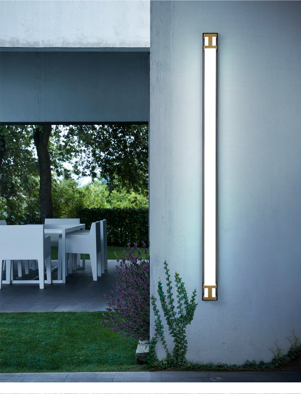 Neue Außenwandlampe, IP65 wasserdichte LED Langlichter, Garten Villa Veranda Wandleuchte, Gold/Schwarz, 110V/220V, Verschiedene Längen - Unique Outlet