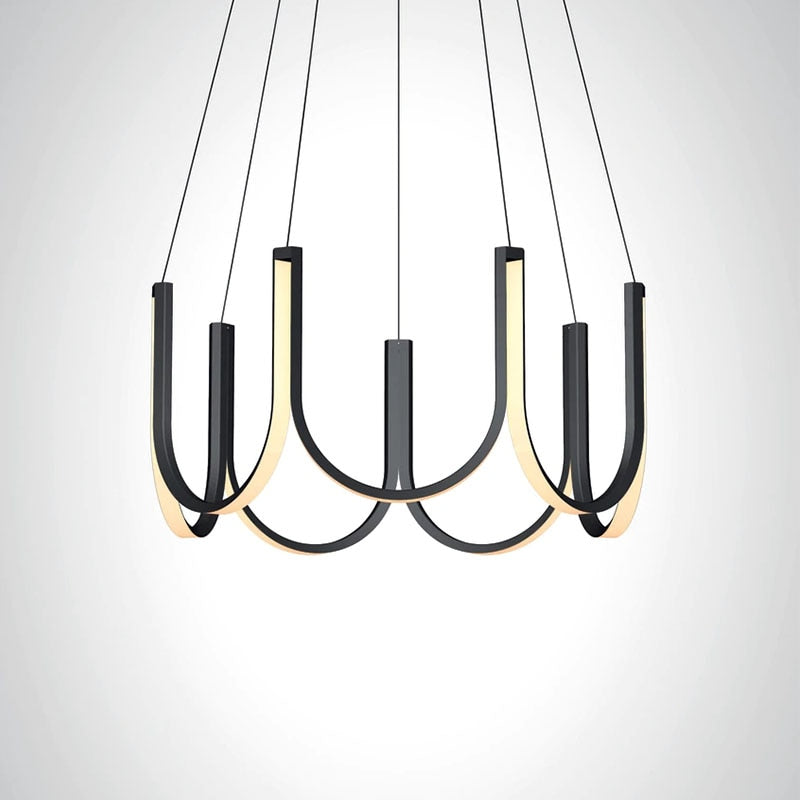 Postmoderne Minimalistische LED-Kronleuchter - Ideal für Wohnzimmer, Büro und Geschäftslokale - in Weiß oder Gold - Unique Outlet