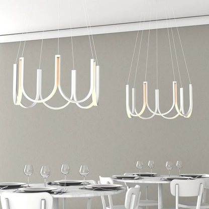 Postmoderne Minimalistische LED-Kronleuchter - Ideal für Wohnzimmer, Büro und Geschäftslokale - in Weiß oder Gold - Unique Outlet