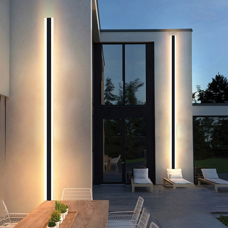 Wasserdichte LED-Außenwandleuchte, Längliche Form, IP65, Aluminium, Garten- und Villen-Beleuchtung, Verschiedene Größen von 30cm bis 240cm - Unique Outlet