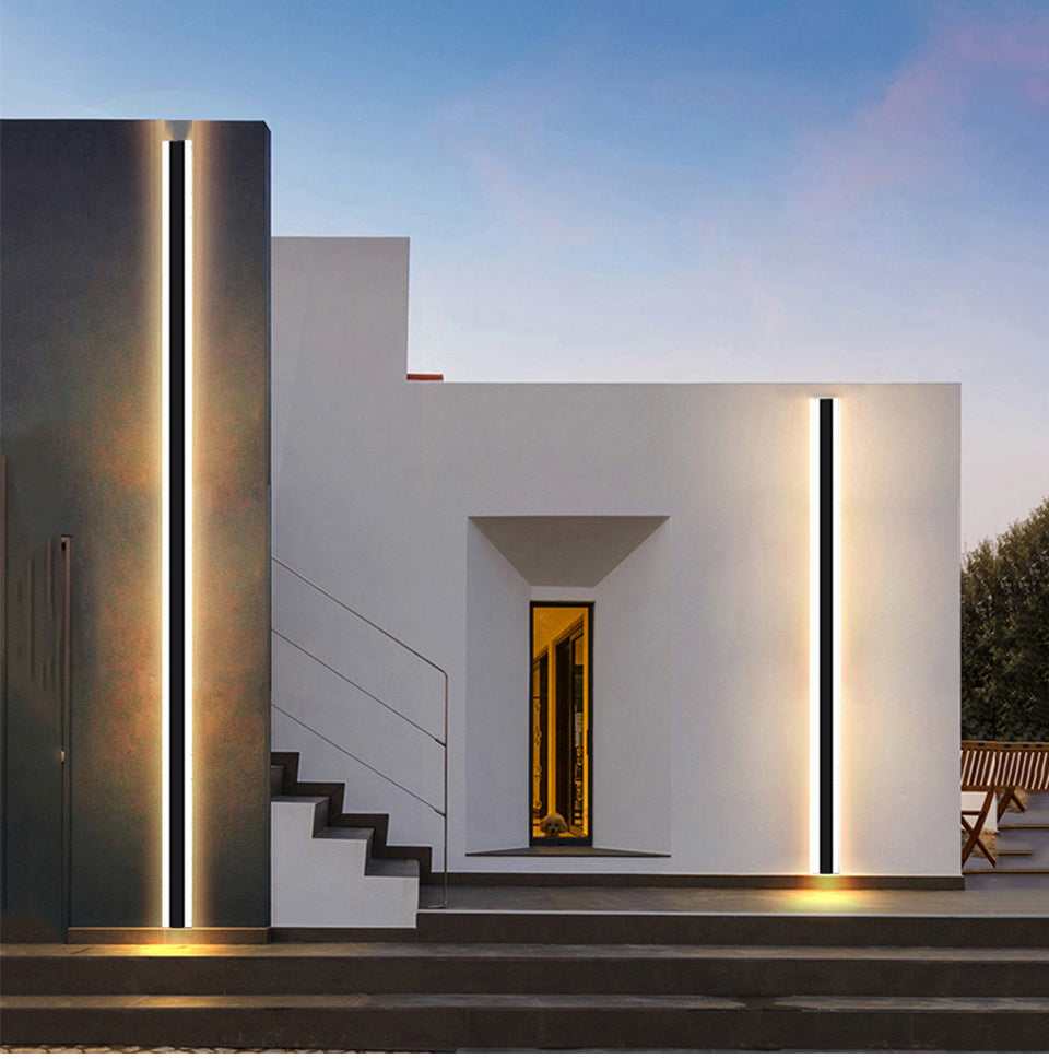 Wasserdichte LED-Außenwandleuchte, Längliche Form, IP65, Aluminium, Garten- und Villen-Beleuchtung, Verschiedene Größen von 30cm bis 240cm - Unique Outlet