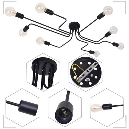 Moderner 8-armiger Deckenkronleuchter – Stilvolle Innenraum-Deckenleuchten, 220V, E27 Fassung, für Wohn- und Schlafzimmer - Unique Outlet