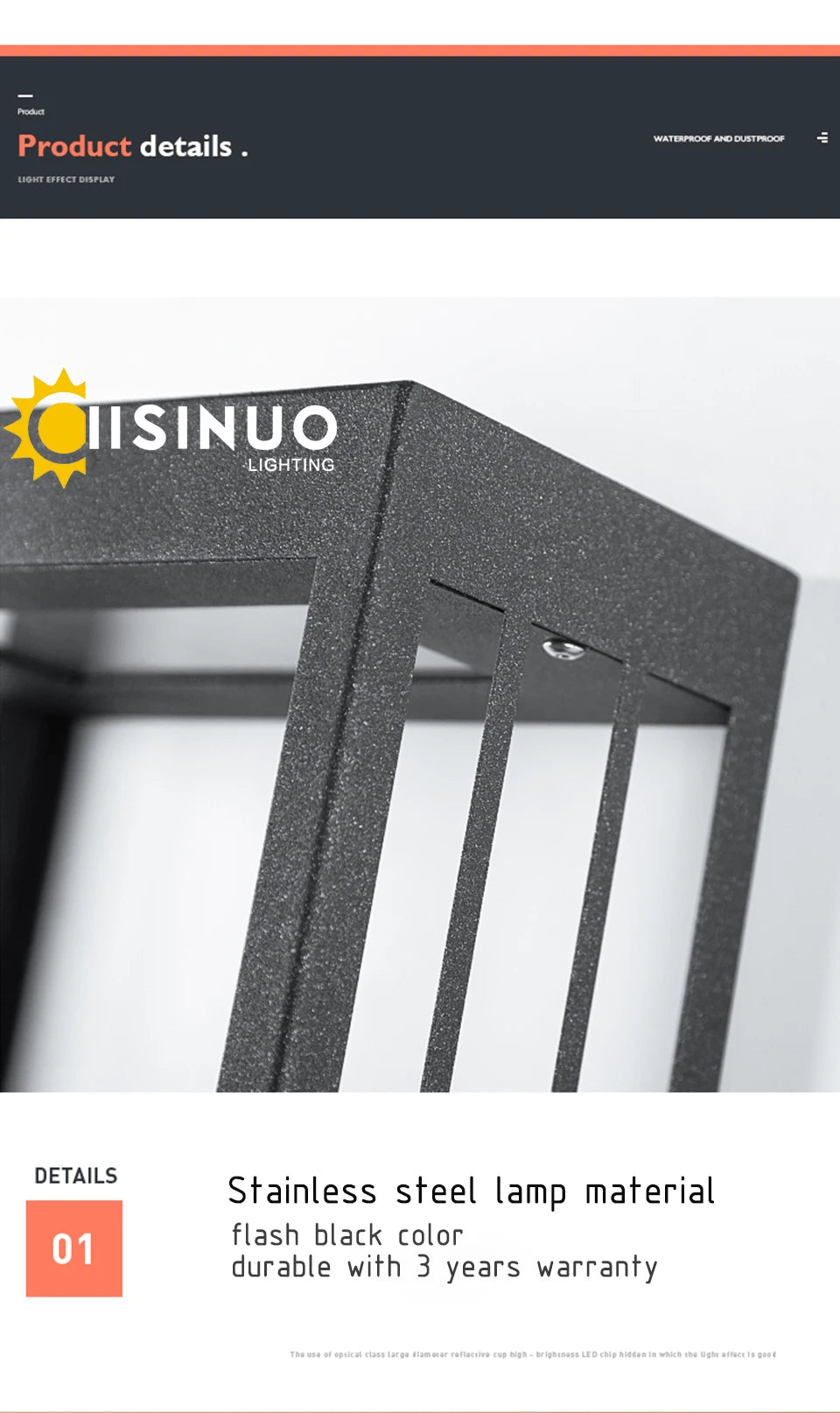 LED-Außenlicht, Wasserdicht, Garten-Dekorationslampen, für Balkon, Innenhof, Straße, Wandleuchte, Außenleuchten - Unique Outlet