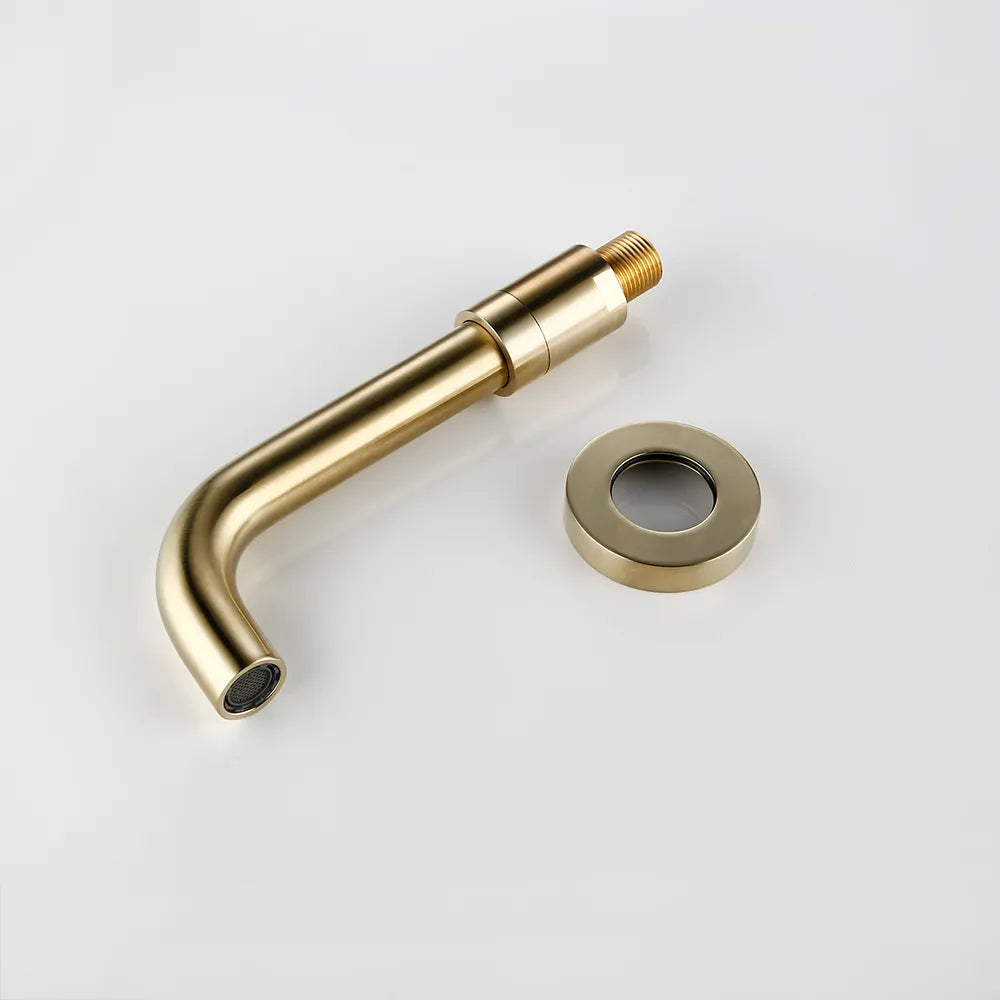 Schwarze, Gebürstete Badewannen-Auslaufarmatur in Poliertem Chrom aus Edelstahl und Roségold-Messing - Unique Outlet