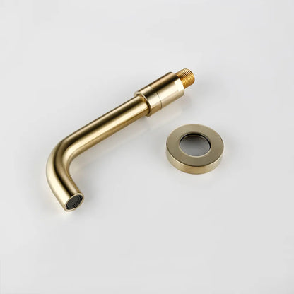 Schwarze, Gebürstete Badewannen-Auslaufarmatur in Poliertem Chrom aus Edelstahl und Roségold-Messing - Unique Outlet