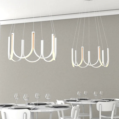 Postmoderne Minimalistische LED-Kronleuchter - Ideal für Wohnzimmer, Büro und Geschäftslokale - in Weiß oder Gold - Unique Outlet