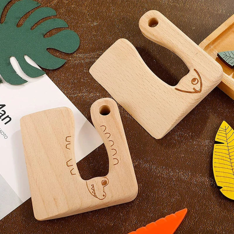 Safe Kitchen Cutting Toy Kids Wooden Cooking CutterFish-Shaped Children'S Kitchen Tools Cute Vegetables Fruits Knife Safety - Unique Outlet