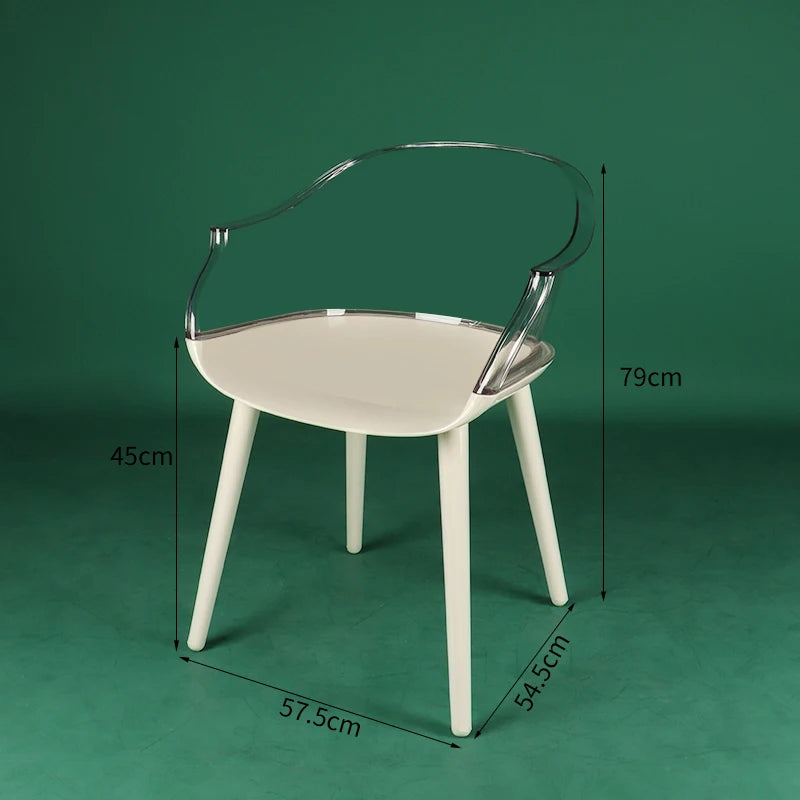 Moderner Acryl Esszimmerstuhl mit Armlehnen – Transparent, Nordisches Luxusdesign - Unique Outlet