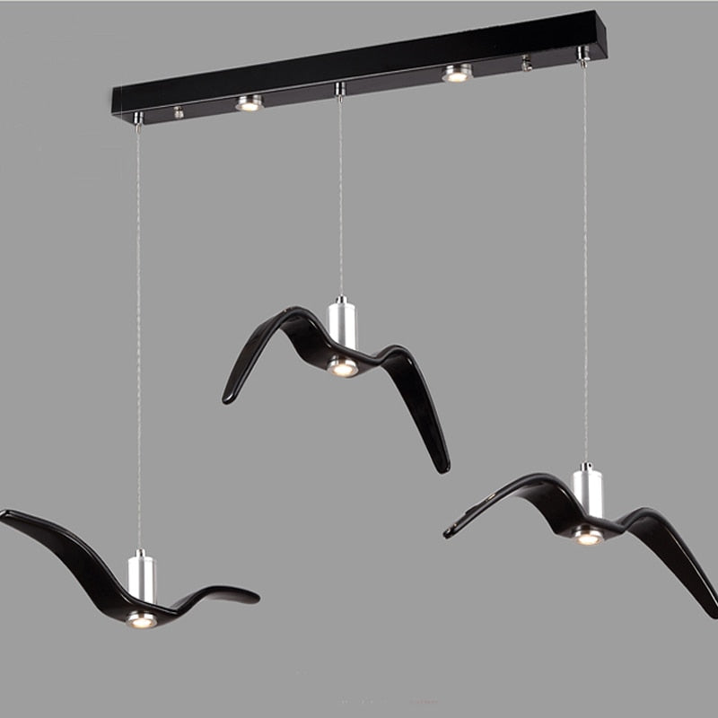 Design-Pendelleuchte aus Harz und Aluminium mit Vogelsilhouetten - Erhältlich in 2, 4, 6-teiligen Sets - Unique Outlet