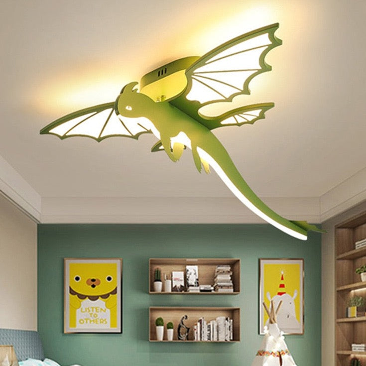Kreatives, feuerspeiendes Dinosaurier-Hängeleuchte für Kinderzimmer - einfacher nordischer Stil, LED-Farbwechsel - Unique Outlet
