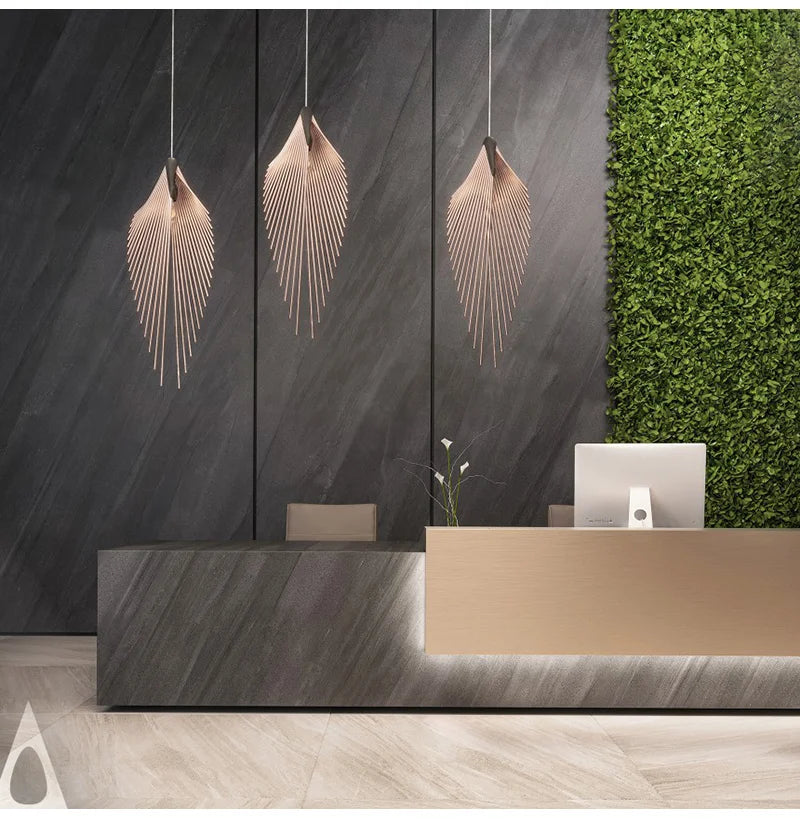 Minimalistische Moderne Hängeleuchte "Leaf Chandelier" mit LED für stilvolle Wohnraumbeleuchtung Designerleuchte - Unique Outlet