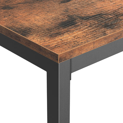 Bar-Set mit Tisch und Stühlen, 120 cm Rechteckiger Stehtisch und 2 Hocker, 3-teiliges Frühstücksset für Küche, Wohnzimmer und Esszimmer mit stabilem Metallgestell - Unique Outlet