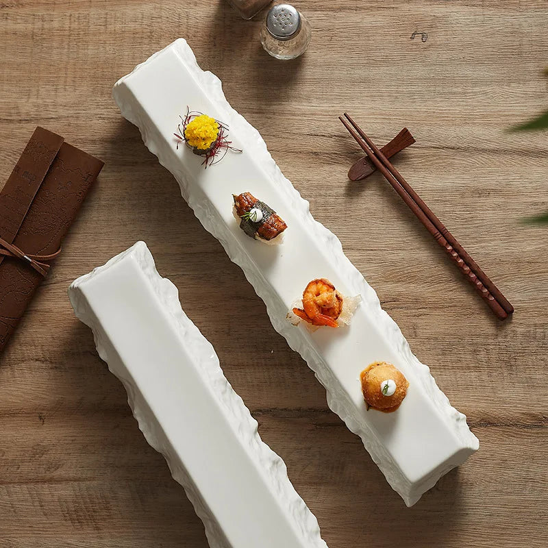 Rechteckige Designer-Servierplatte für Sushi und Desserts mit Isolierungsfunktion - Unique Outlet