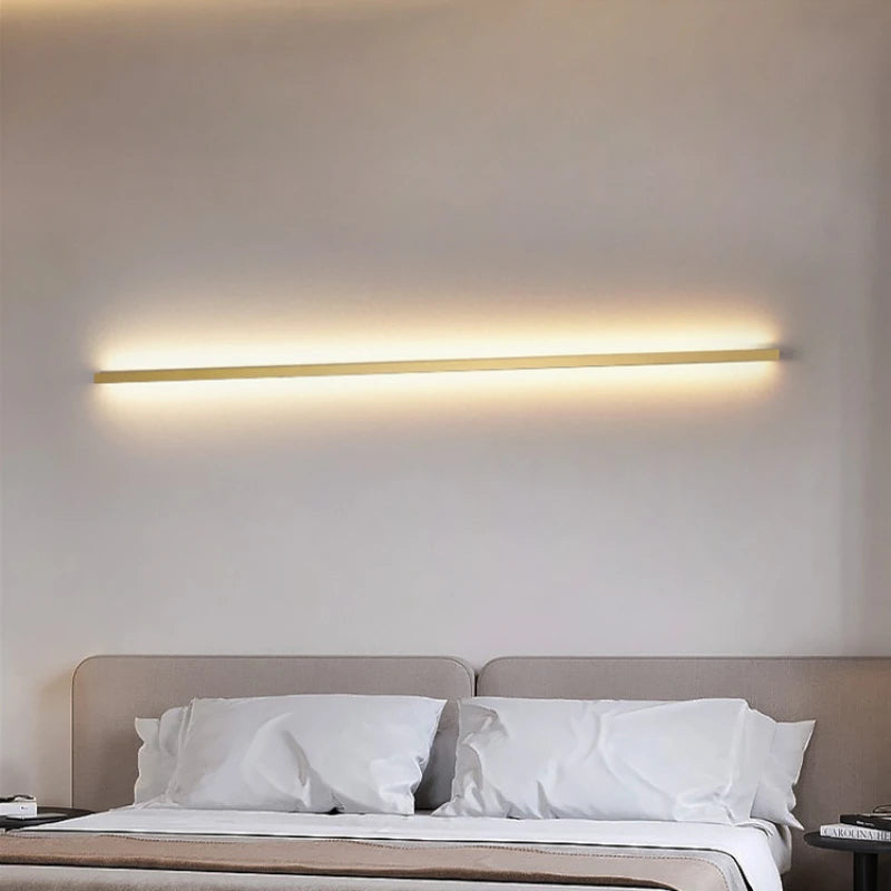 Minimalistische LED-Wandleuchten – Lange Streifen-Wandlampen für Schlafzimmer und Bad in Schwarz, Gold, Weiß - Unique Outlet