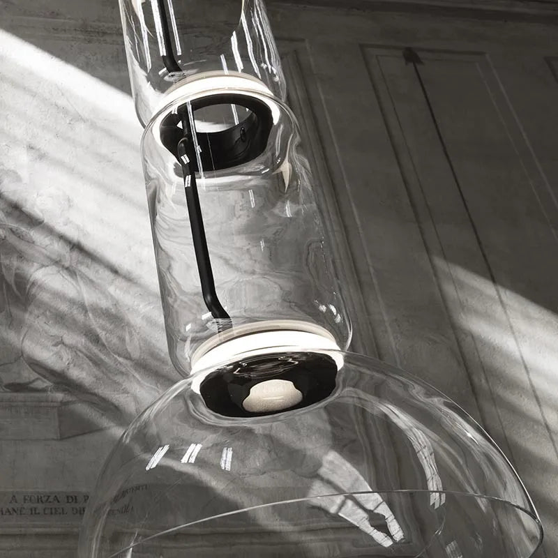 Postmoderne Glas-LED-Pendelleuchten – Minimalistische Dekor-Kronleuchter für Loft, Villa und Eingangshalle - Unique Outlet