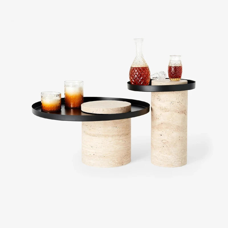 Serviertablett aus Travertin-Stein – Elegantes Accessoire für Gastronomie und Heim - Unique Outlet