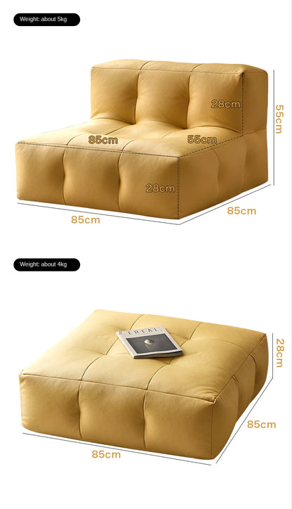 Moderner Minimalistischer L-förmiger Beanbag Sessel - Samt, Ideal für Kleine Familienzimmer und Balkone - Unique Outlet