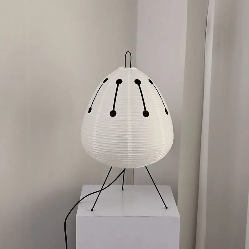 Japanische Reispapier Tischlampe – Handgefertigte Beleuchtung im Wabi-Sabi-Stil für Wohn- und Schlafzimmer - Unique Outlet