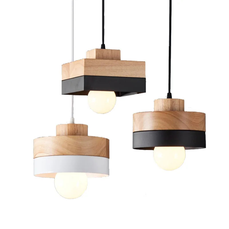 Nordische Holz-LED Pendelleuchte - Elegante Hängelampe für Essbereich, Schlafzimmer und Wohnzimmer - Unique Outlet