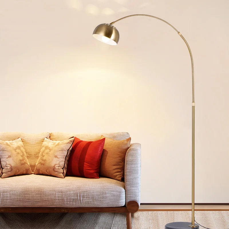 Moderne Stehlampe mit verstellbarem Angelruten-Design und Marmorfuß, Fernbedienung, LED-Licht für Wohn- und Schlafzimmer - Unique Outlet