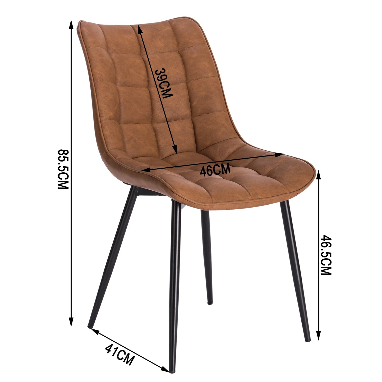 2er-Set Esszimmerstühle mit Samt/Lederimitat/Stoff - Hotel Restaurant Küchenstuhl mit gepolstertem Sitz und stabilen Metallbeinen - Unique Outlet