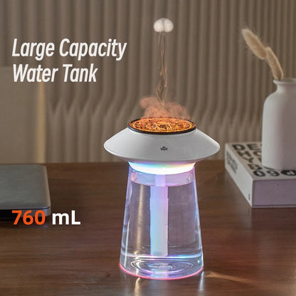 Tragbarer Luftbefeuchter "Qualle Rauchring" - 760ml USB Wiederaufladbarer Aromatherapie-Diffuser Ultraschall Nebelerzeuger für Zuhause - Unique Outlet