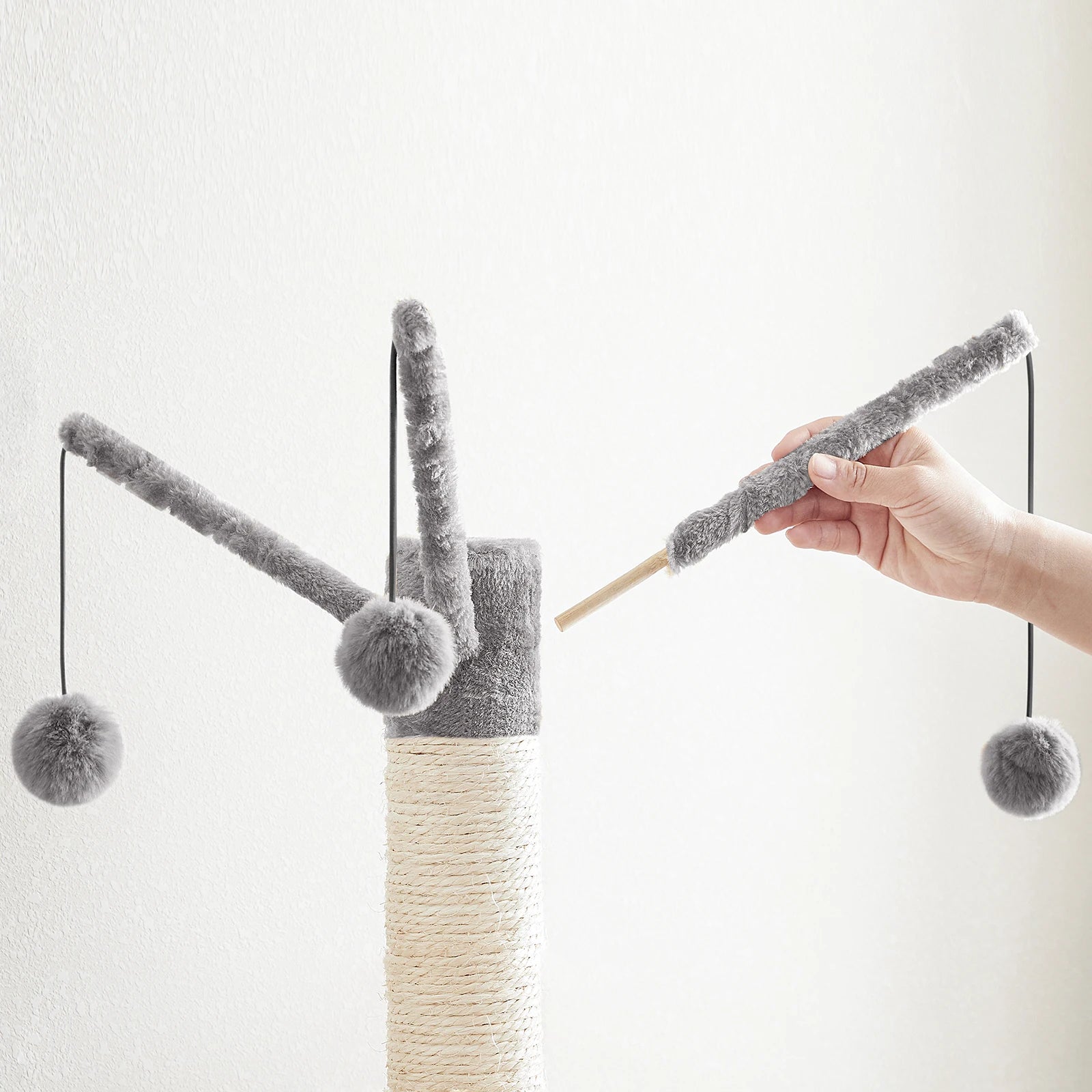 Luxuriöser Katzenturm mit Mehreren Ebenen, Hängematte, Kletterbaum und Spielzeug, Kratzbaum in Grau - Unique Outlet