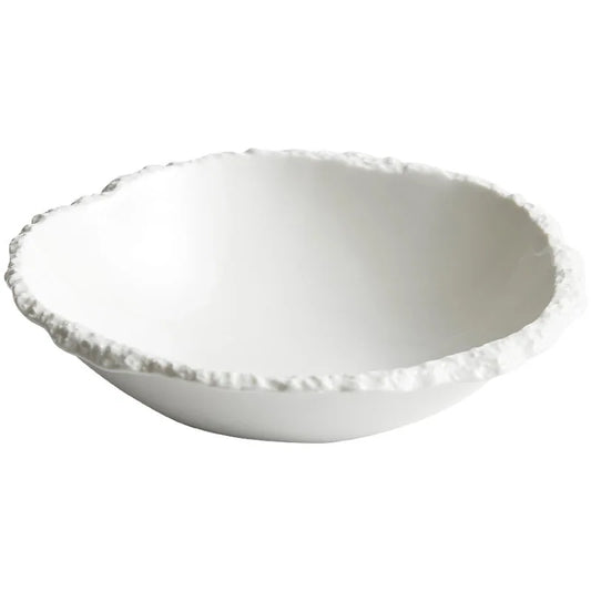 Weißer Keramik Suppenteller mit Felskorn-Struktur für Elegante Präsentationen