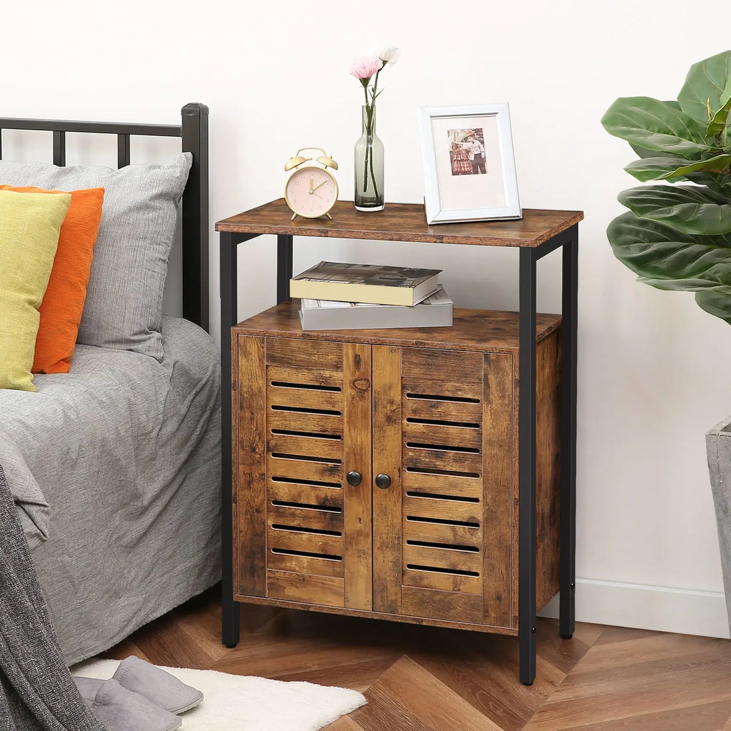 Moderner Sideboard-Kommode mit 1 Offenem Regal, Schubladen und Schrank, Vielseitige Aufbewahrung für Küche, Flur und Wohnzimmer in Dunkelbraun - Unique Outlet