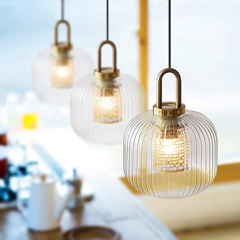 Nordische Vintage LED-Glaspendelleuchten – Moderne Hängelampen für Esszimmer und Bar - Unique Outlet