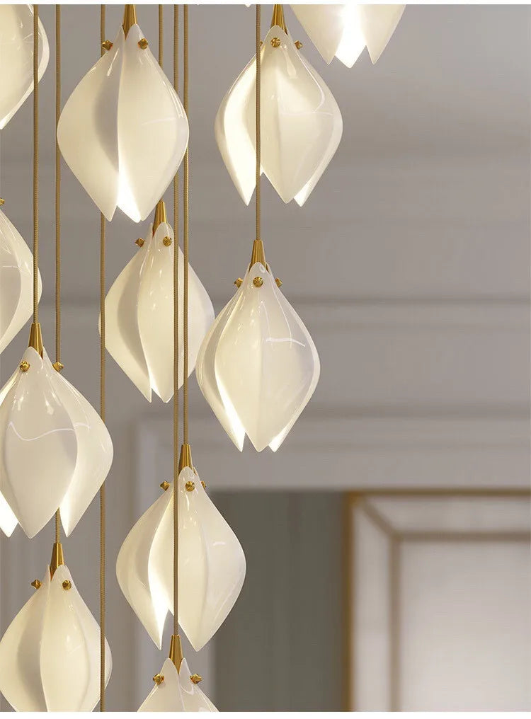 Moderne Keramik-Blütenform LED-Deckenleuchte - Unique Outlet