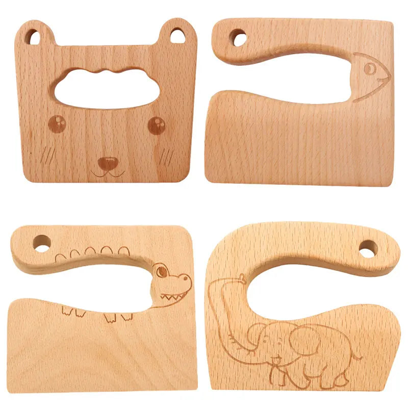 Safe Kitchen Cutting Toy Kids Wooden Cooking CutterFish-Shaped Children'S Kitchen Tools Cute Vegetables Fruits Knife Safety - Unique Outlet