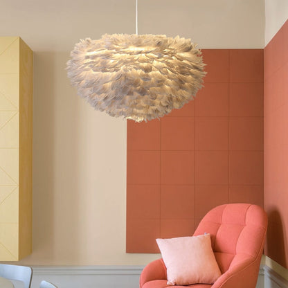 Moderne skandinavische LED-Straußenfeder-Pendelleuchten für Kinderzimmer, Esszimmer & Wohnzimmer, romantische Leuchter - Unique Outlet