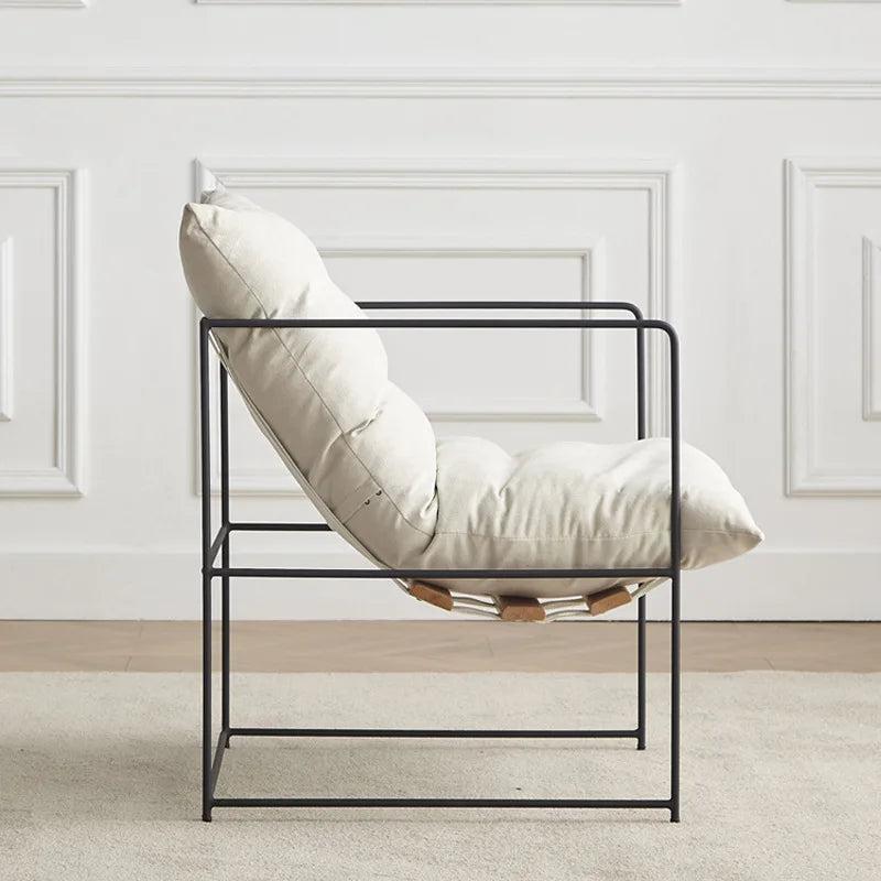 Skandinavischer Designer-Esszimmerstuhl – Moderner, Luxuriöser Leder-Eisen-Stuhl für Wohnzimmer - Unique Outlet