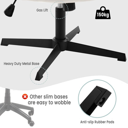 Drehbarer Relaxsessel Bürostuhl - Ergonomischer Samt Schreibtischstuhl, Höhenverstellbar, 360° Drehbar, Gepolstert - Unique Outlet