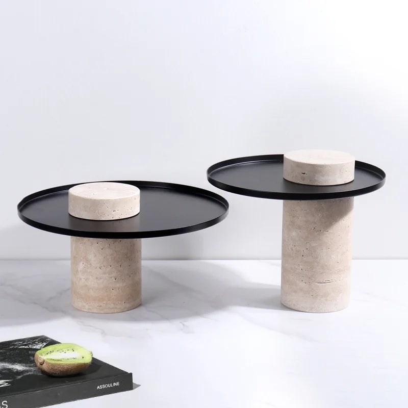 Serviertablett aus Travertin-Stein – Elegantes Accessoire für Gastronomie und Heim - Unique Outlet