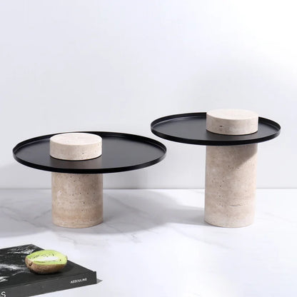 Serviertablett aus Travertin-Stein – Elegantes Accessoire für Gastronomie und Heim - Unique Outlet