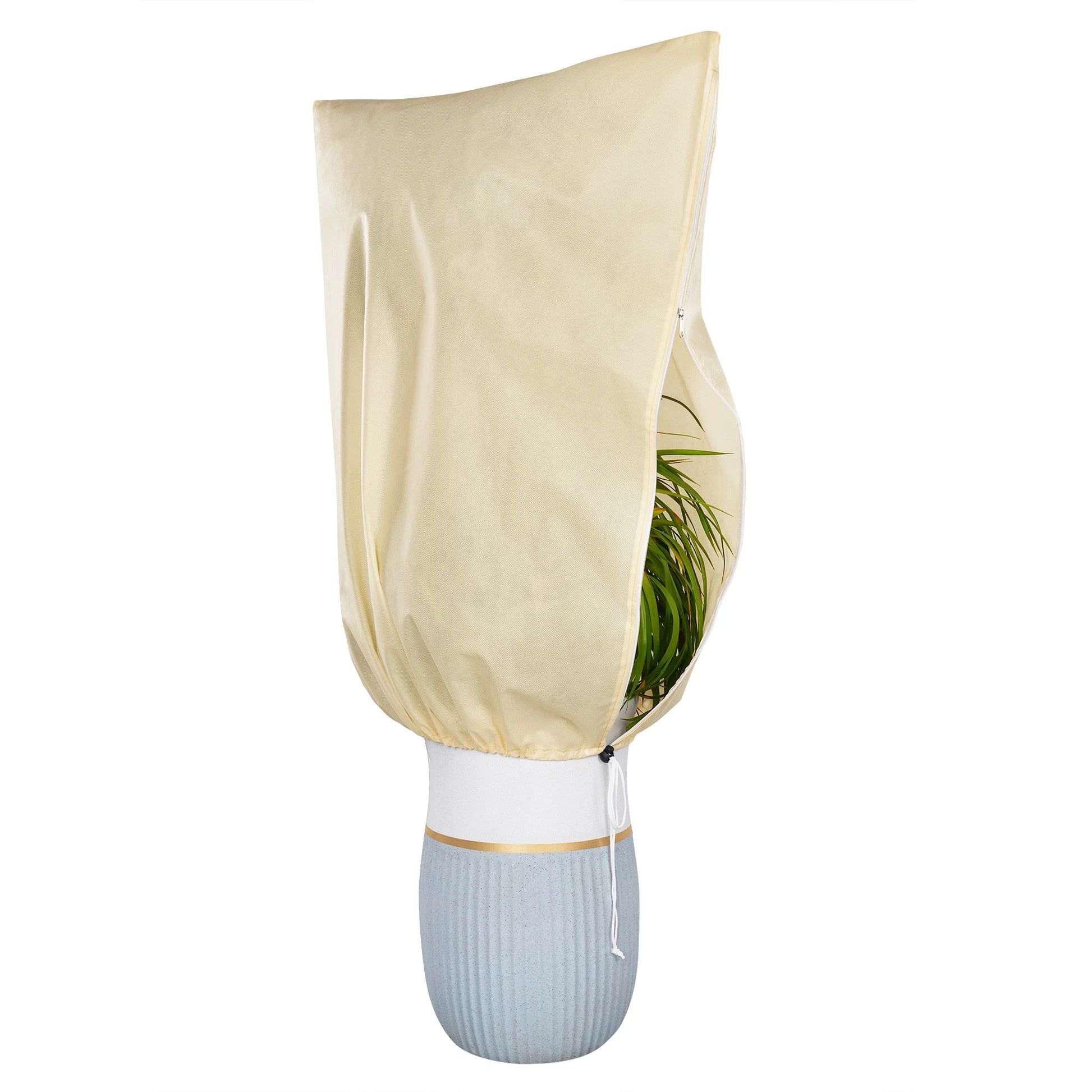 Winter-Schutzhaube für Pflanzen - Frostschutz mit Reißverschluss und Kordelzug, Atmungsaktiv für Palmen und Topfpflanzen im Garten - Unique Outlet