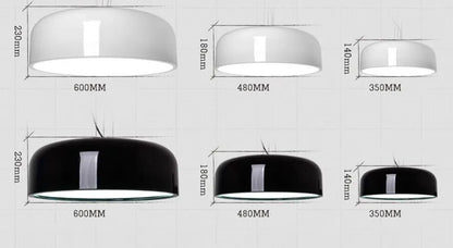 Nordische LED-Pendelleuchten mit Aluminium Lampenschirm – Runde Hängekronleuchter in Schwarz/Weiß für Esszimmer und Küche - Unique Outlet