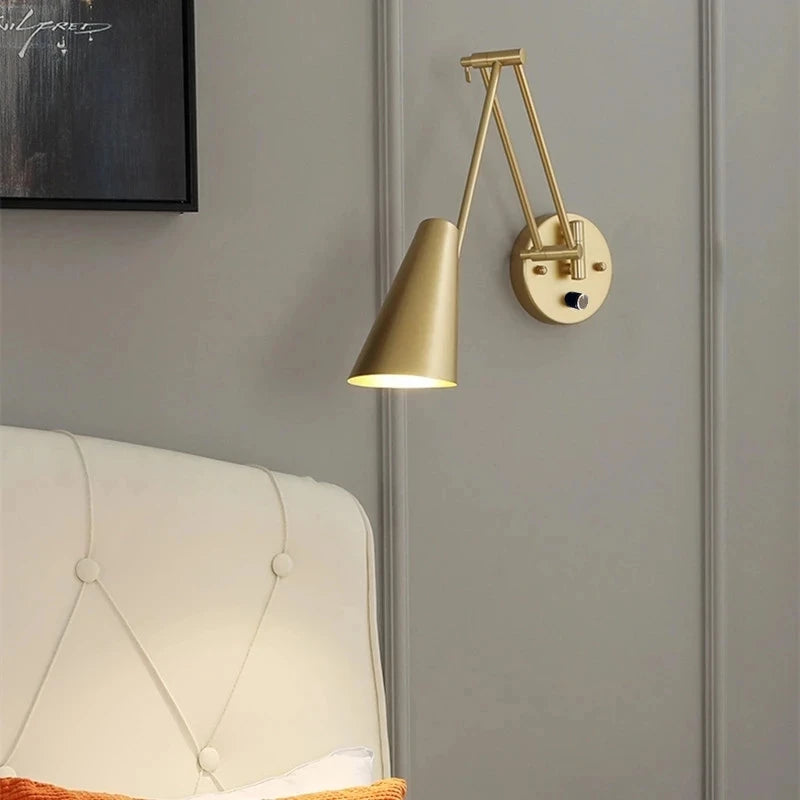 Kreatives Schwenkarm-LED-Wandleuchte, Verstellbare Teleskop-Wandlampe mit Schalter, Wandappliken für Wohnraumdekor, Nachttischleuchte - Unique Outlet